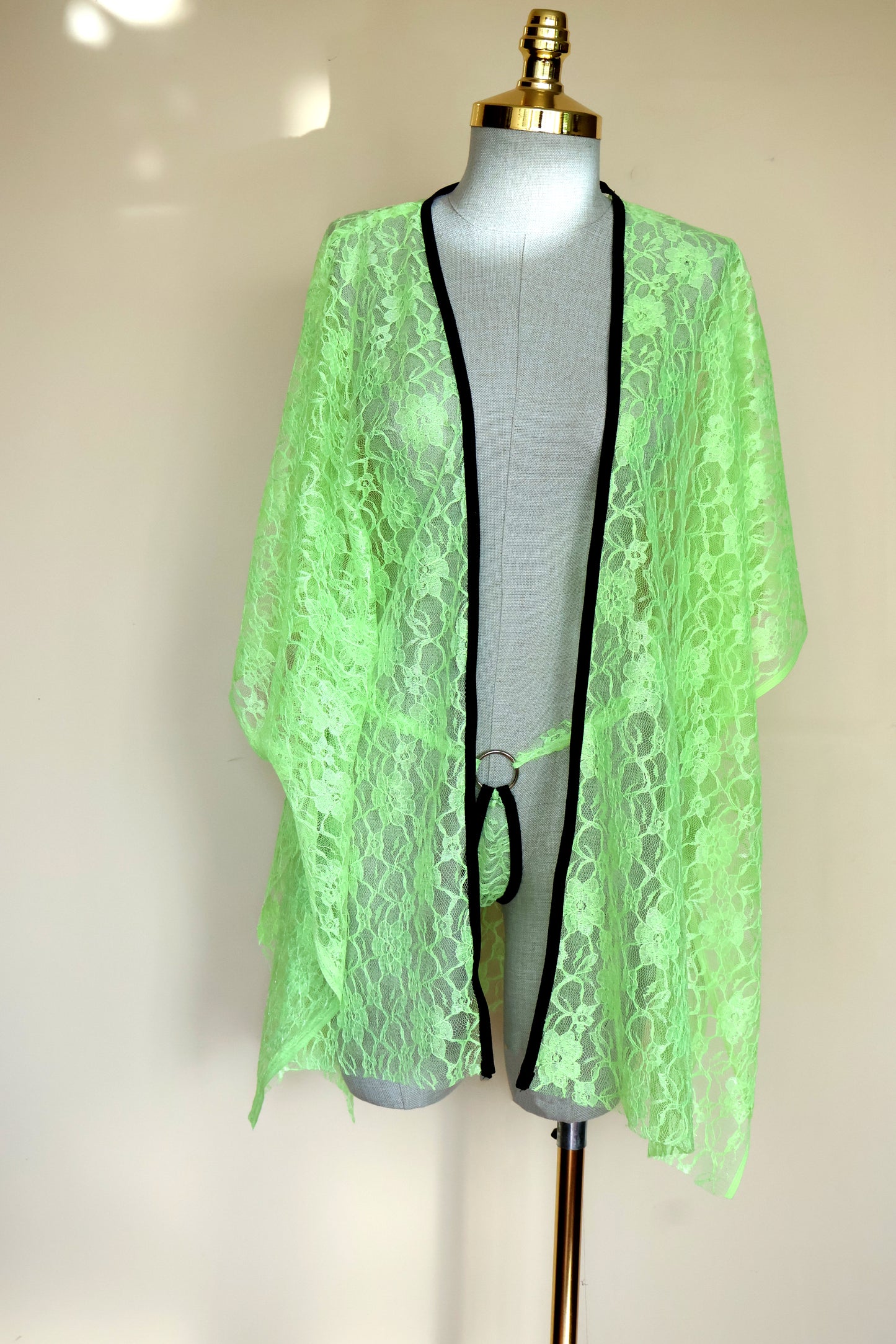 Neon Green Lace Kimono