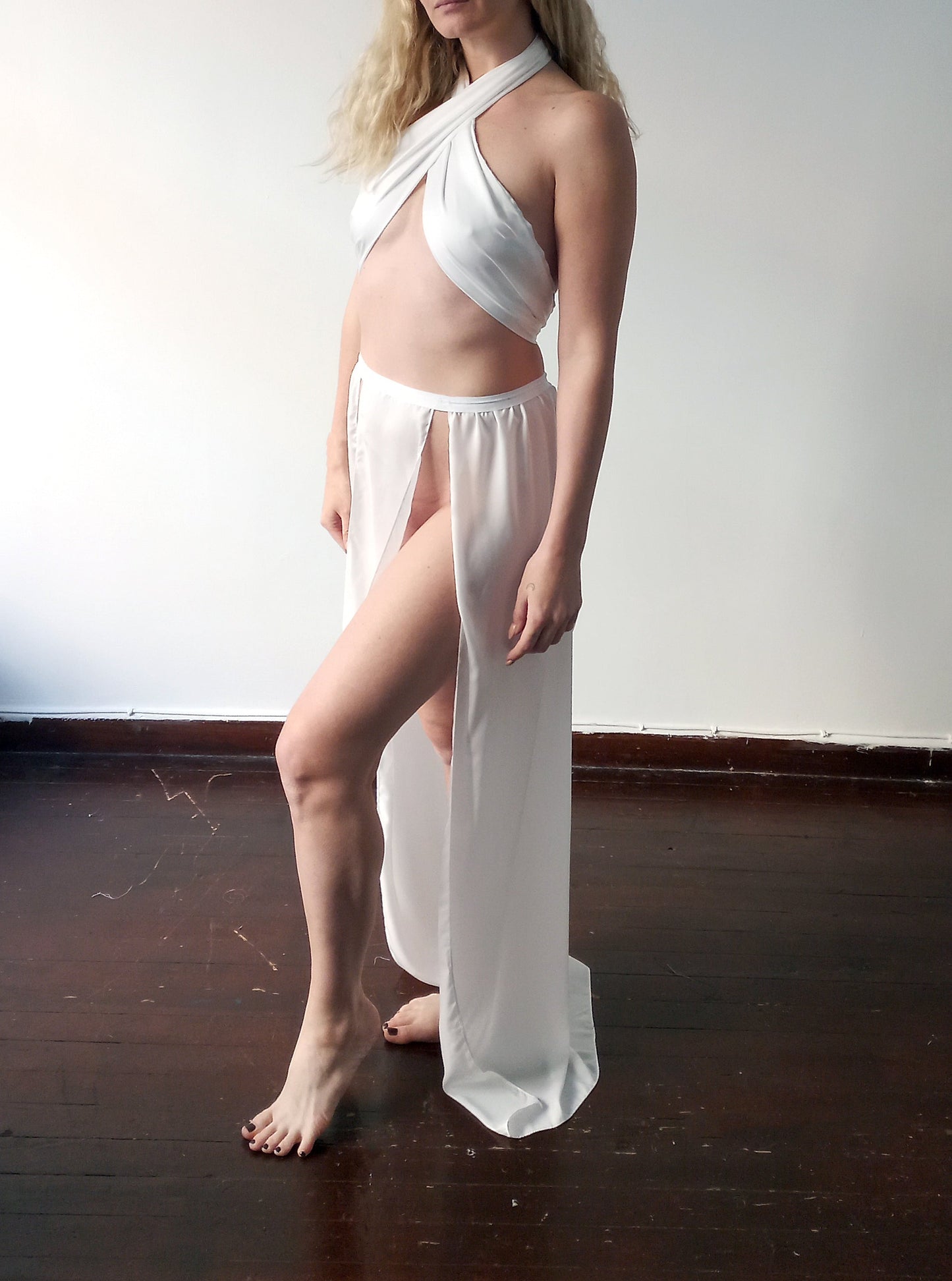 Wrap Top and Panel Skirt Set