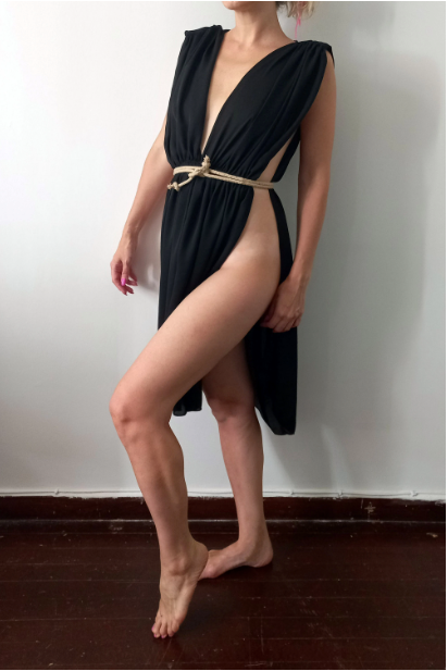 Black Gorean kajira silk