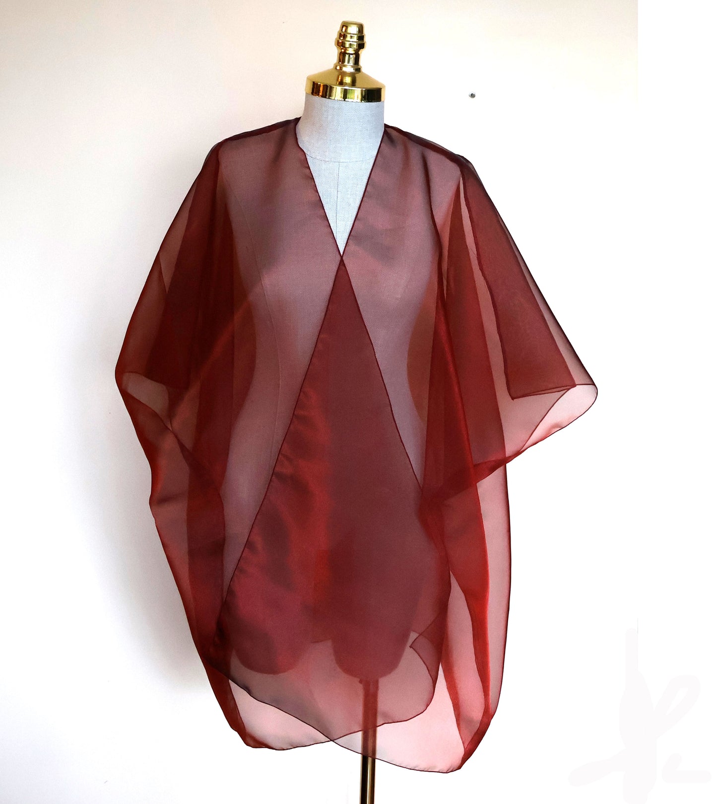 Red Transparent Organza Kimono